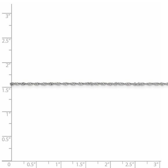 1mm 14k White Gold Diamond Cut Singapore Chain Necklace, 18 Inch - Picture 5 of 8